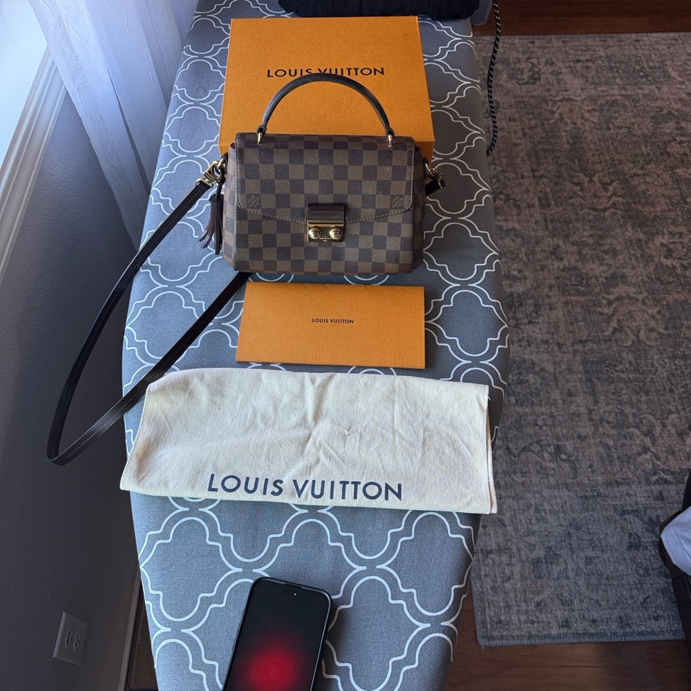 Louis Vuitton Brown Checkered Crossbody Bag